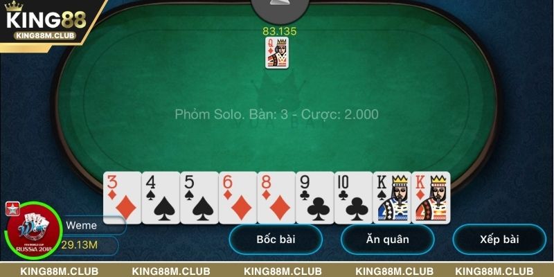 Bàn chơi Bài Phỏm Online sống động và chân thực