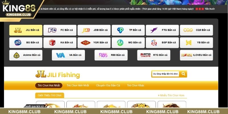 Các đối tác phát hành game hàng đầu của KING88 