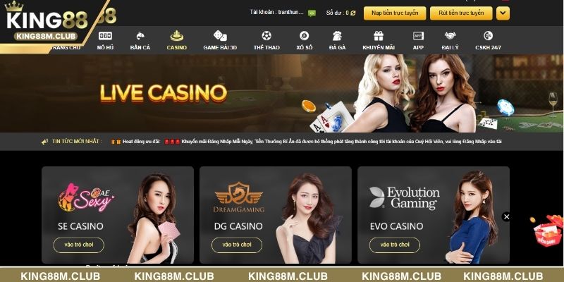 Hình ảnh dealer chuyên nghiệp tại sòng bạc trực tuyến KING88